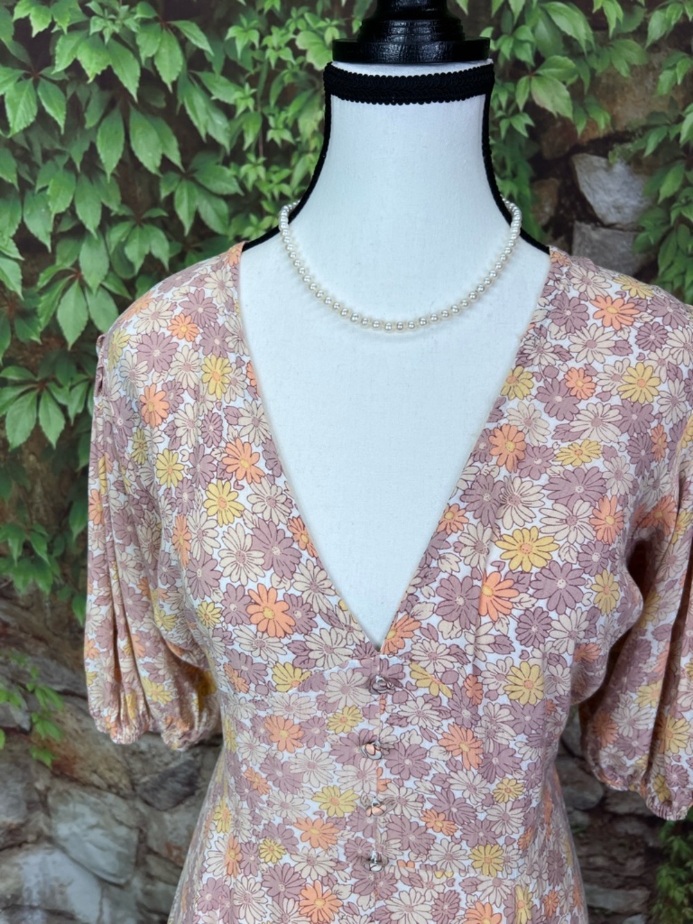 FAITHFULL THE BRAND Floral Print Mid-Calf Cottagecore Puff Sleeve Dress, 6 - Picture 10 of 14